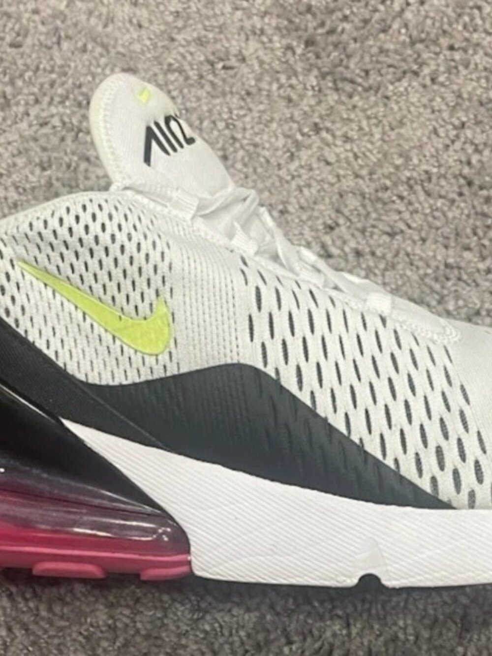 Nike Air Max 270 Volt Fuchsia White Laser Fuchsia US Size 15 AH8050-109